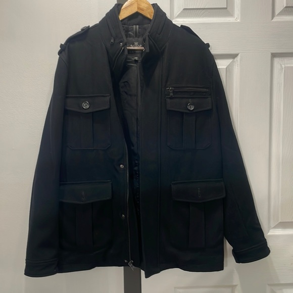 Express pea coat. Black. Size large - Picture 1 of 4